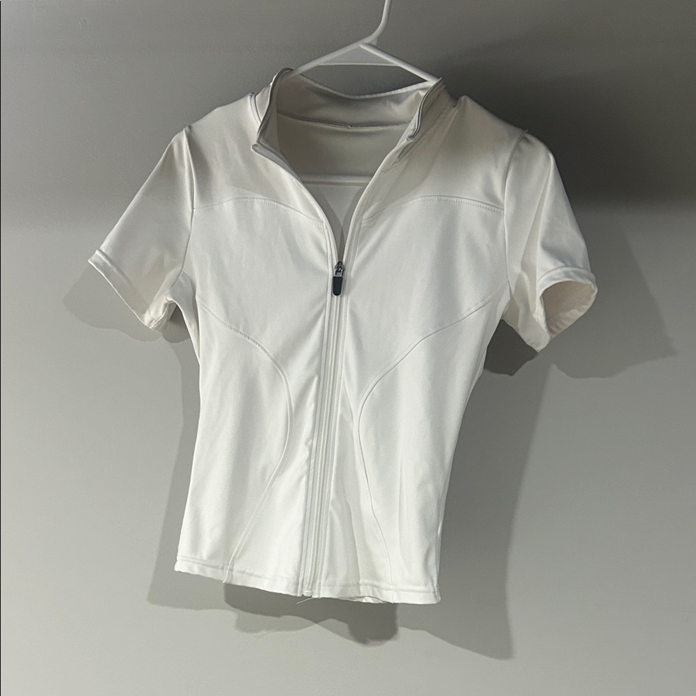 Pulse Short Sleeve Performance Zip-Up – White